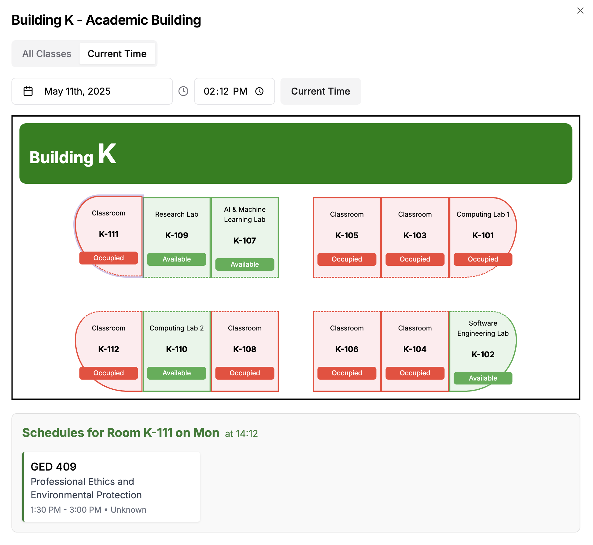 Building Map Interface