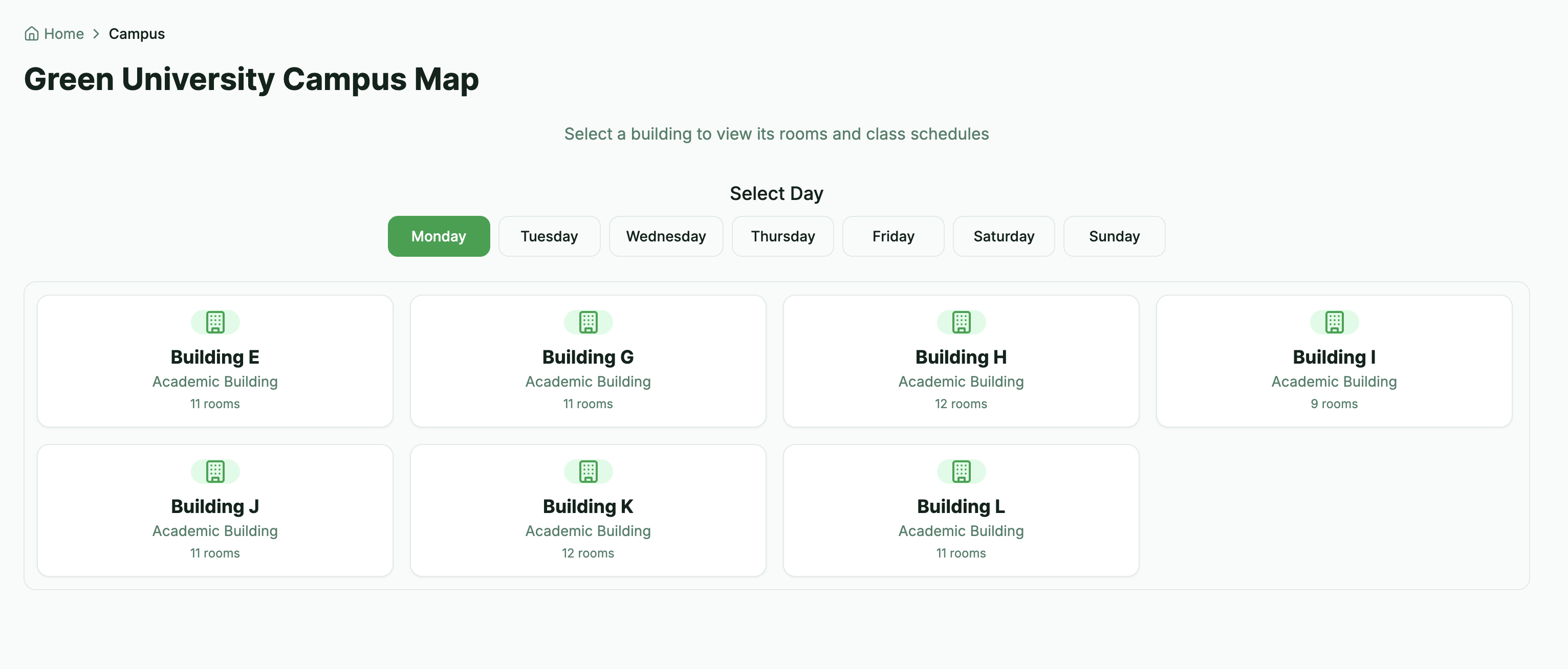 Campus Map Interface